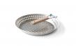 Grilling pan, stainless steel with fold-down handle